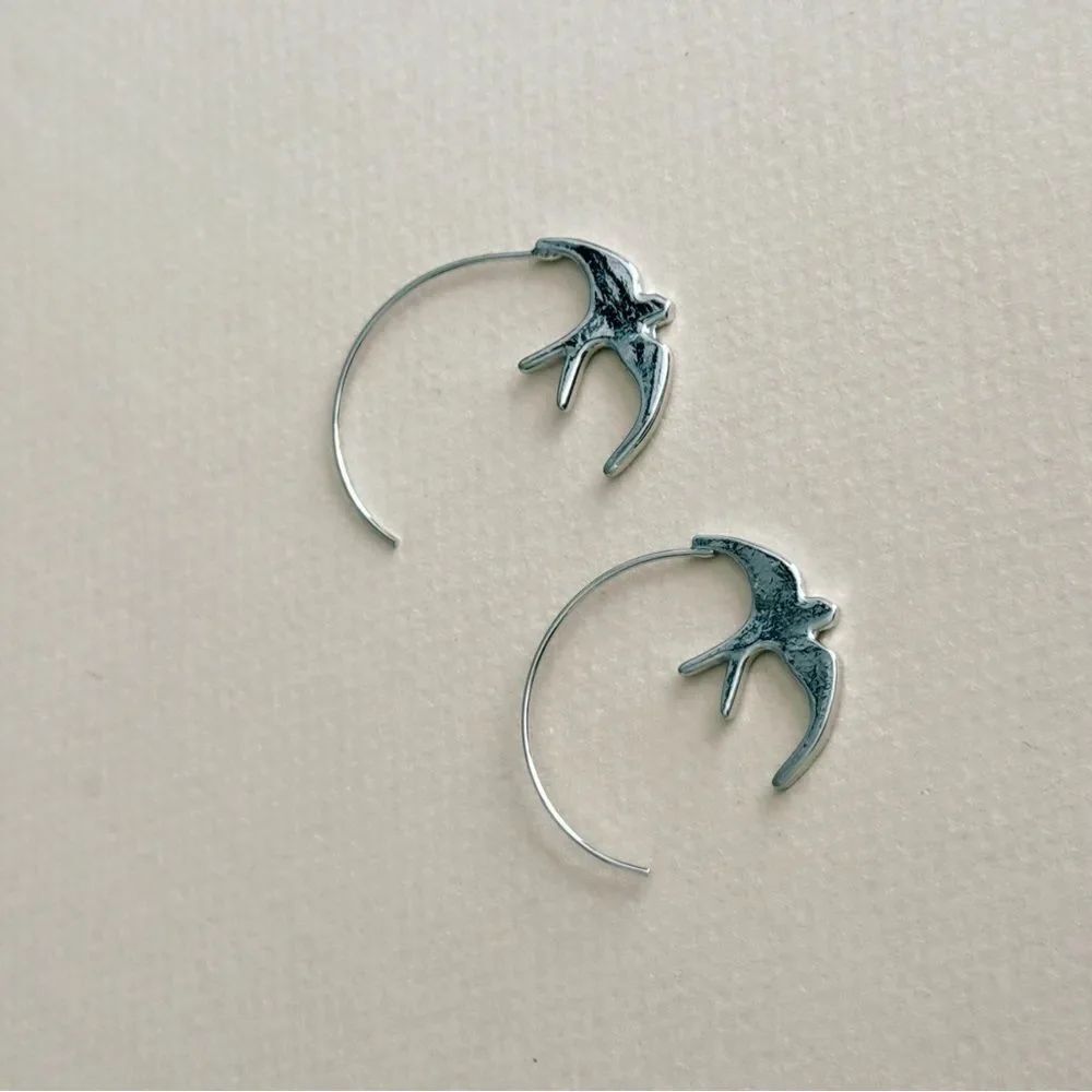 Bird Hoop Earrings #2364 - Picture 3 of 4